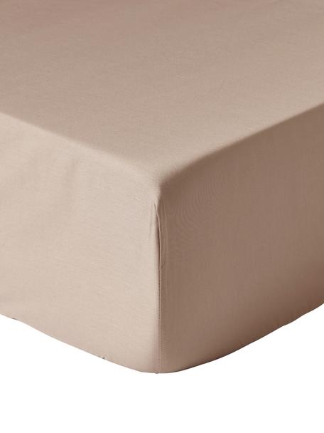 Drap-housse en satin de coton pour sommier tapissier Premium, Beige, larg. 90 x long. 200 cm