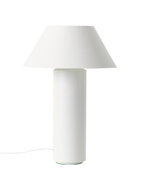 Tischlampe Niko in Weiß, Lampenschirm: Metall, beschichtet, Lampenfuß: Metall, beschichtet, Weiß, Ø 35 x H 55 cm