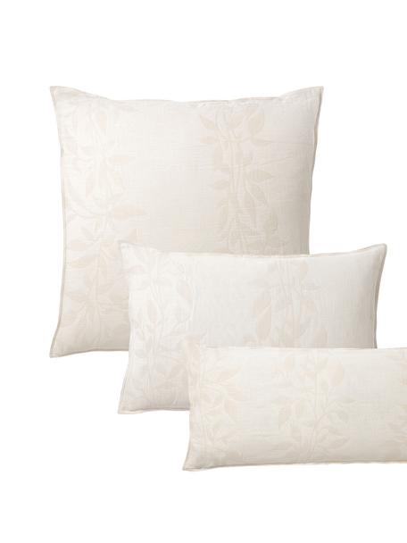 Taie d'oreiller réversible en mousseline à motif floral Jasmina, Beige, larg. 50 x long. 70 cm