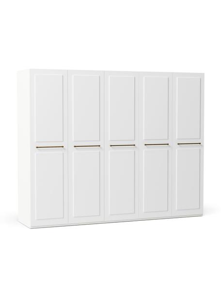 Modularer Drehtürenschrank Charlotte in Weiß mit 5 Türen, verschiedene Varianten, Korpus: Spanplatte, melaminbeschi, Weiß, 250 x 200 cm