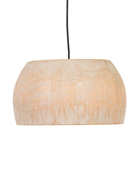 Lampa wisząca z drewna paulowni w stylu scandi Solid, Beżowy, Ø 38 x W 23 cm