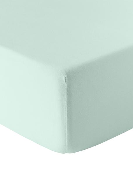 Prześcieradło z flaneli z gumką Biba, Szałwiowy zielony, S 90 x D 200 cm, W 25 cm