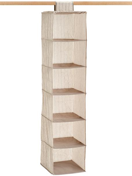 Hängender Schrank-Organizer Stripes, 100% Polypropylen (Vlies), Pappe, Beige, Cremeweiß, B 30 x H 129 cm