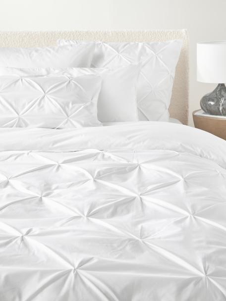 Baumwollperkal-Bettdeckenbezug Brody mit Steppmuster in Origami-Optik in Weiß, Webart: Perkal Fadendichte 200 TC, Weiß, B 200 x L 200 cm