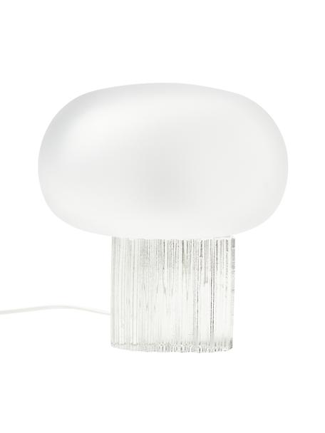 Lampe à poser en verre Makoto, Blanc, translucide, Ø 28 x haut. 30 cm