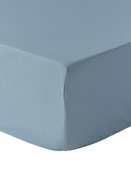 Prześcieradło z perkalu z gumką Elsie, Niebieski, S 90 x D 200 cm, W 25 cm
