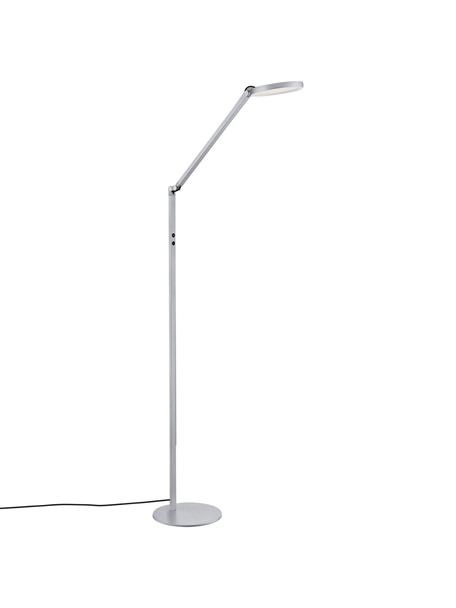 Dimbare LED leeslamp Regina, Lampenkap: metaal, methacrylaat, Lampvoet: metaal, Diffuser: kunststof, Zilverkleurig, 60 x 160 cm