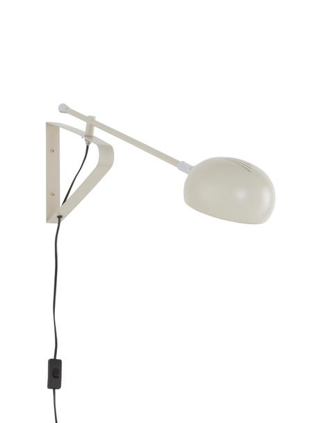 Große Verstellbare Wandleuchte Lincon mit Stecker, Lampenschirm: Metall, lackiert, Dekor: Metall, verchromt, Beige, T 80 x H 21 cm