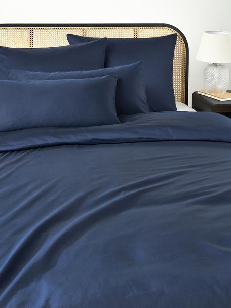 Baumwollsatin-Bettdeckenbezug Comfort, Webart: Satin Fadendichte 250 TC,, Dunkelblau, B 200 x L 200 cm