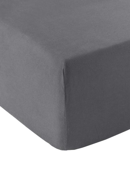 Flanelové napínací prostěradlo Biba, Šedá, Š 90 cm, D 200 cm, V 35 cm