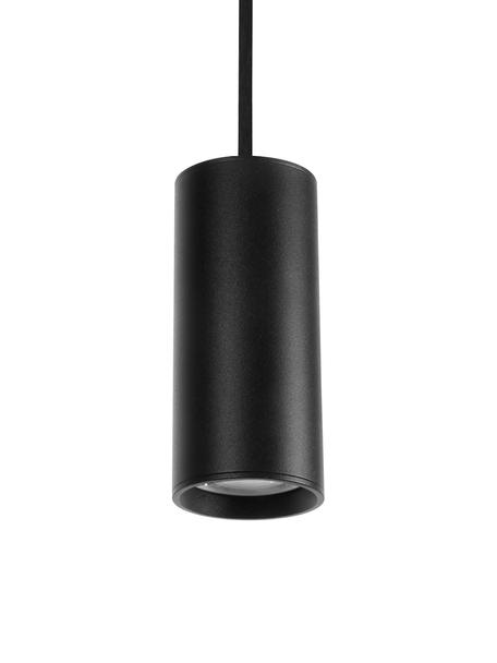 Kleine hanglamp Aila, Lampenkap: gecoat aluminium, Baldakijn: gecoat aluminium, Zwart, Ø 6 x H 20 cm