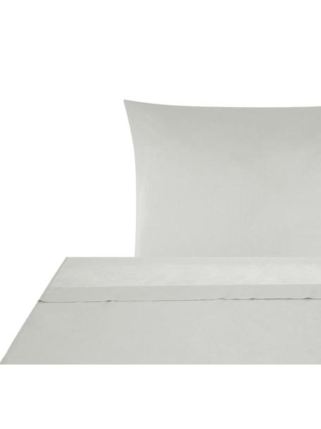 Set lenzuola in raso di cotone grigio chiaro Comfort, Tessuto: raso Densità del filo 250, Grigio chiaro, 240 x 300 cm + 2 federe 50 x 80 cm