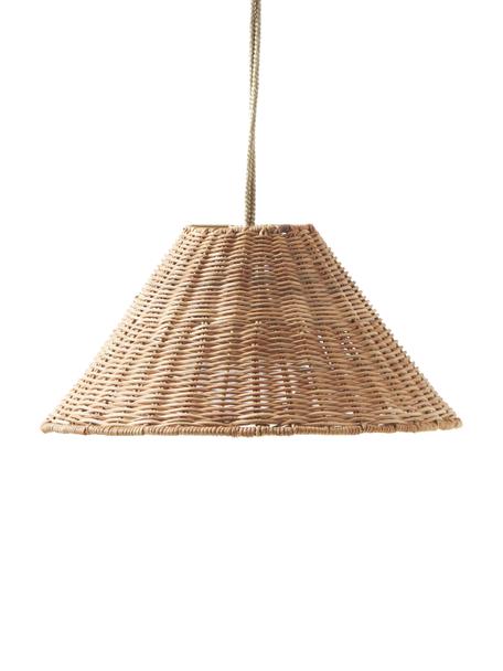 Mobiel dimbare outdoor hanglamp Calobra, Natuurlijke vezels, Bruin, Ø 38 x H 18 cm