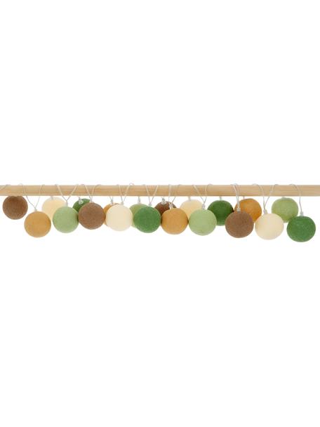 Guirnalda de luces LED Colorain, 378 cm, 20 luces, Linternas: poliéster con certificado, Cable: plástico con certificado , Beige, tonos marrones y verdes, L 378 cm