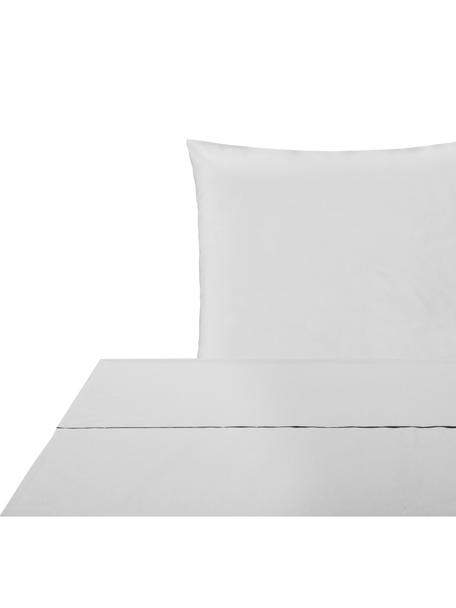 Biancheria da letto in cotone percalle grigio chiaro Elsie, Grigio chiaro, Larg. 150 x Lung. 300 cm + 1 federa Larg. 50 x Lung. 80 cm