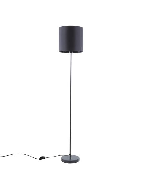 Vloerlamp Mick in zwart, Lampenkap: textiel, Lampvoet: gepoedercoat metaal, Zwart, Ø 28 x H 158 cm