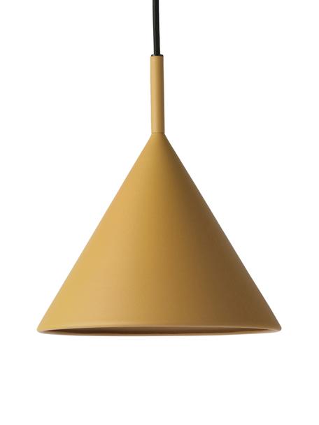 Kleine hanglamp Coby, Lampenkap: bekleed ijzer, Mosterdgeel, Ø 22 x H 25 cm