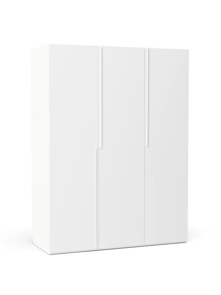 Modulaire draaideurkast Leon in wit, 150 cm breed, verschillende varianten, Hout, wit, Premium interieur, hoogte 200 cm