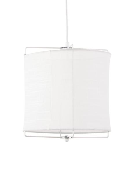 Lampa wisząca z lnu Clouds, Biały, Ø 30 x W 30 cm