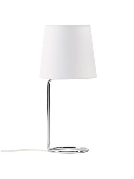 Lámpara de mesa Cade, Pantalla: tela, Cable: tela, Blanco, plateado, Ø 19 x Al 42 cm