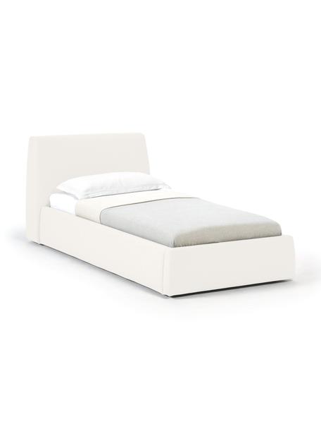 Jednolůžková postel s úložným prostorem Cloud, Tlumeně bílá, Š 90 x D 200 cm, s úložným prostorem