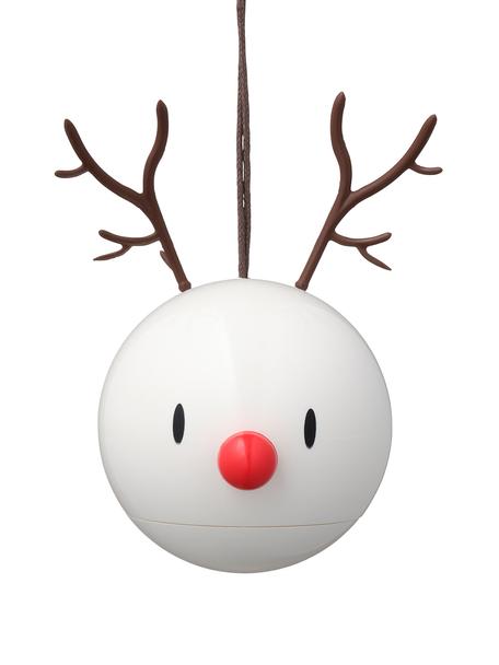 Ozdoba choinkowa Reindeer, 2 szt., Tworzywo sztuczne, metal, Biały, czarny, czerwony, S 10 x W 7 cm