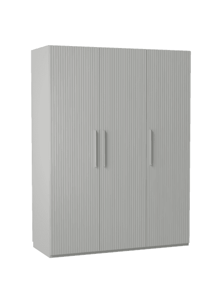 Modulární skříň s otočnými dveřmi Simone, šířka 150 cm, různé varianty, Dřevo, šedá, Interiér Basic, výška 200 cm
