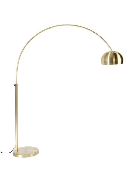 Lampa podłogowa w kształcie łuku Metal Bow, Stelaż: metal mosiądzowany, Odcienie mosiądzu, S 170 x W 205 cm