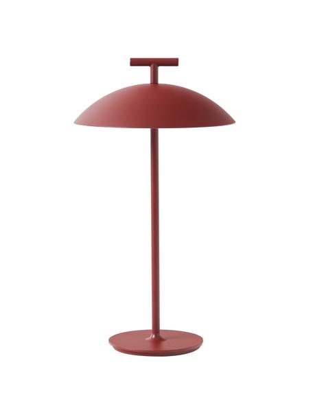 Lámpara de mesa LED regulable Mini Geen-A, portátil, Metal con pintura en polvo, Rojo ladrillo mate, Ø 20 x Al 36 cm