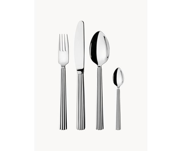 Highly polished cutlery set Bernadotte, in different set sizes, stainless steel 18/8, polished
The cutlery is made of stainless steel. Thus, it is durable, does not rust and is resistant to bacteria. It is also dishwasher safe, colourfast, easy to clean, tasteless and acid-resistant., silver-coloured, highly polished, 1 person (4 pcs.)