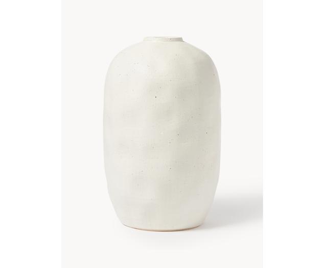 Large floor vase Bruno made of earthenware, H 62 cm, earthenware, Off White, Ø 39 x H 62 cm