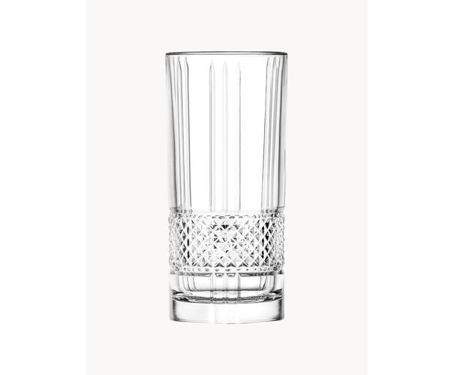 Bicchieri long drink in cristallo con rilievo Brillante 6 pz