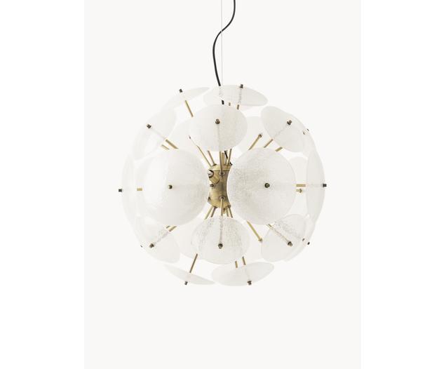 Mireille glass pendant lamp, lampshade: glass, semi-transparent, gold-coloured, Ø 55 x H 55 cm