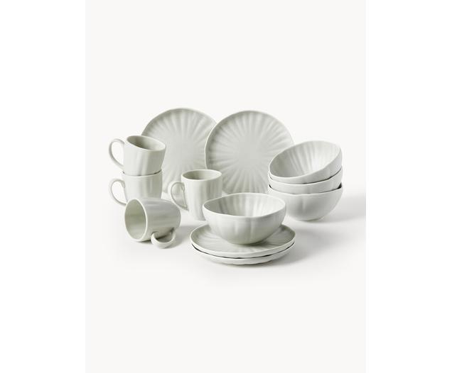 Gusta - Service petit-déjeuner 4 personnes - Assiette petit-déjeuner en  porcelaine et