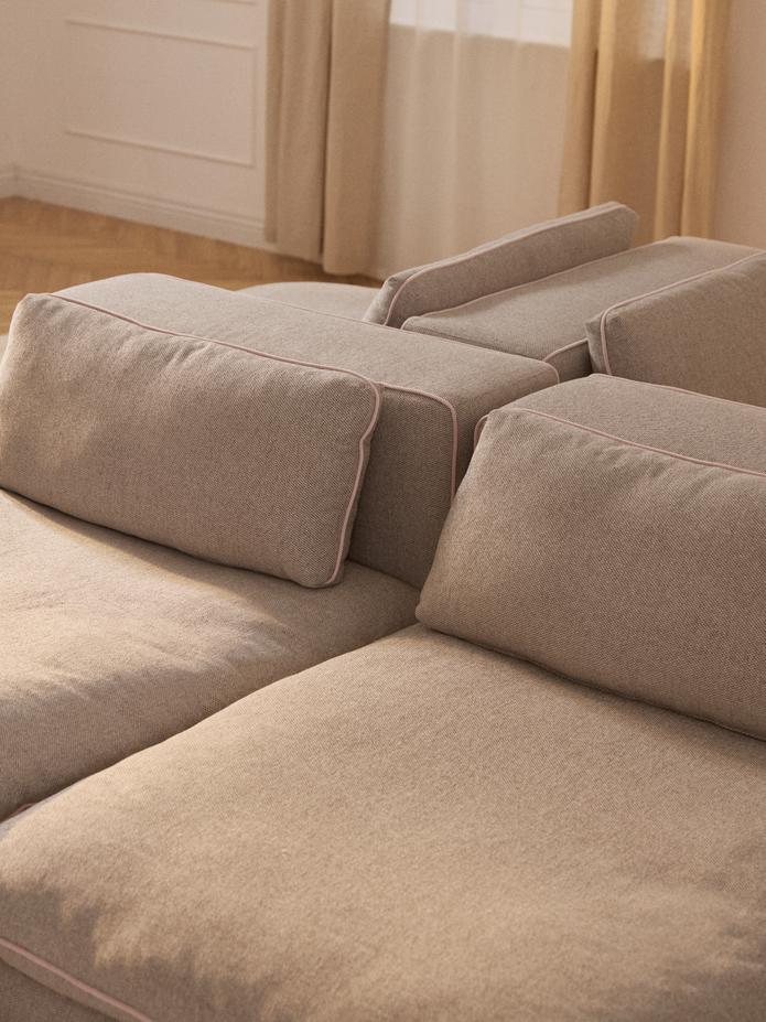 Beige Couch aus Stoff