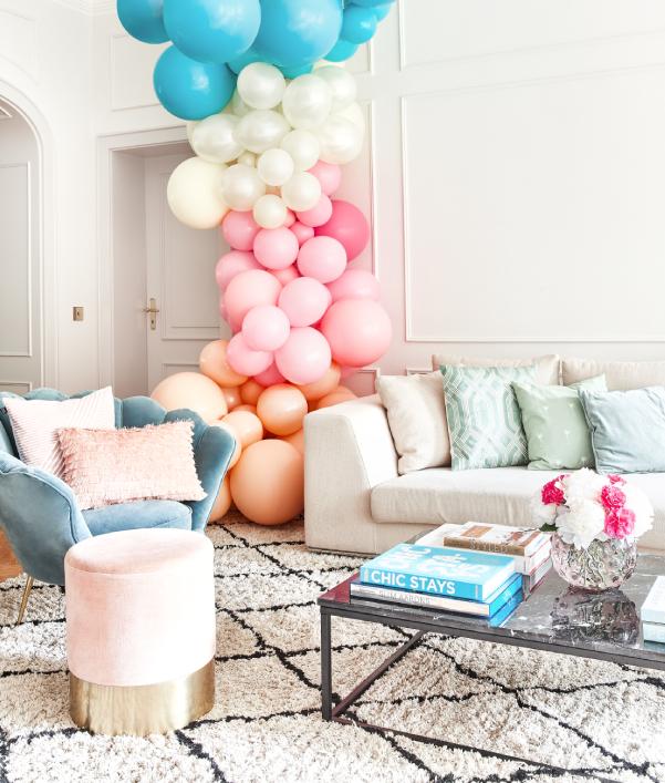 Muebles y decoración en tonos pastel