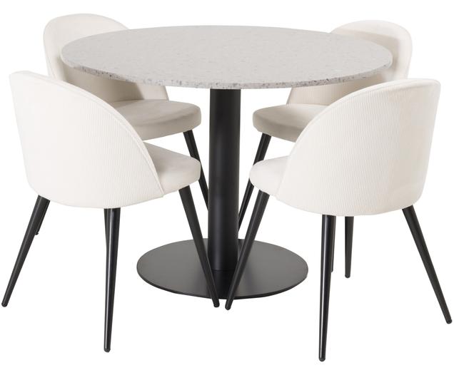 Sada kulatého jídelního stolu s židlemi Razzia, 5 dílů Westwing