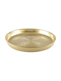 Serviertablett Aladora in Gold und elegantem Muster, Glas, Goldfarben, Ø 35 cm