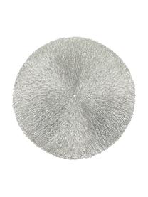 Runde Kunststoff-Tischsets Linda in Silber, 6 Stück, Kunststoff, Silberfarben, Ø 38 cm