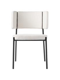 Buklé čalúnené stoličky Samantha, 2 ks, Buklé lomená biela, čierna, Š 55 x H 55 cm
