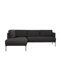 Sofá rinconera Fluente, Tapizado: 100% poliéster Alta resis, Estructura: madera de pino maciza, Patas: metal con pintura en polv, Tejido gris oscuro, An 221 x F 200 cm, chaise longue izquierda