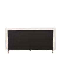 Čalouněná postel s dřevěnými nohami Moon, Greige, Š 140 cm, D 200 cm