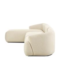 Narożna sofa modułowa Sofia, Tapicerka: 100% polipropylen Dzięki , Stelaż: lite drewno sosnowe, płyt, Nogi: tworzywo sztuczne, Kremowobiała tkanina, S 278 x G 174 cm, lewostronna