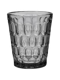 Robuuste waterglazen Optic met reliëf, 6 stuks, Glas, Grijs, Ø 9 x H 11 cm, 250 ml