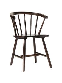 Windsor houten stoelen Megan in donkerbruin, 2 stuks, Gelakt rubberhout, Donkerbruin, B 53 x D 52 cm