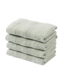 Ręczniki dla gości z bawełny Camila, 4 szt., Szałwiowy zielony, S 30 x D 50 cm