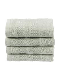 Gästehandtücher Camila, 4 Stück, 100% Baumwolle
Leichte Qualität, 400 g/m²

Das in diesem Produkt verwendete Material ist schadstoffgeprüft und zertifiziert nach STANDARD 100 by OEKO-TEX®, 3883CIT, CITEVE, Salbeigrün, B 30 x L 50 cm