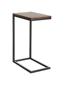 Mesa auxiliar de madera de acacia Celow, Tablero: madera de acacia maciza y, Estructura: metal con pintura en polv, Madera de acacia, An 45 x Al 62 cm