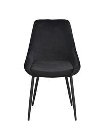 Sametová čalouněná židle Sierra, 2 ks, Černá, Š 49 cm, H 55 cm