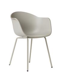 Tuinstoel Claire, Zitvlak: 65% kunststof, 35% glasve, Poten: gepoedercoat metaal, Grijs, B 60 x D 54 cm